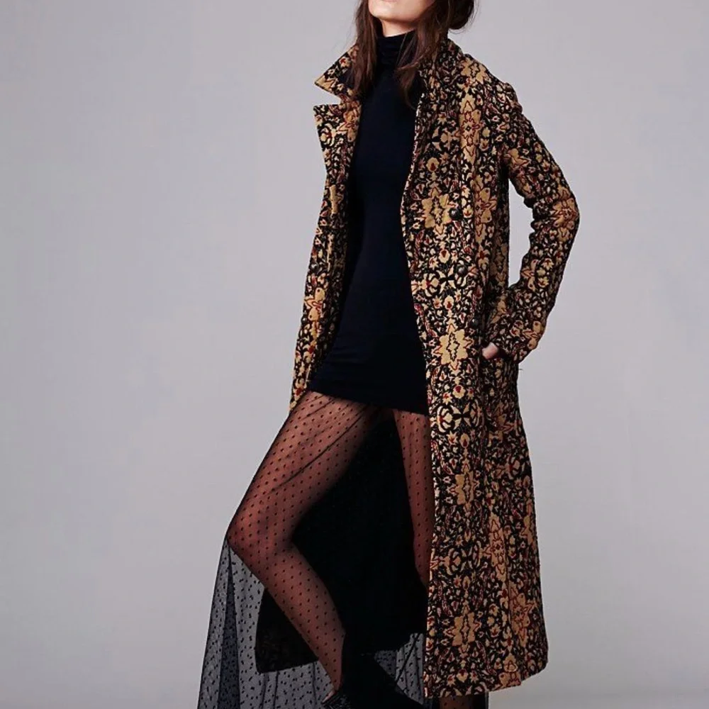Free People Boho Tapestry Printed Long Coat | Oversized Festival Duster Jacket - Picture 1 of 10